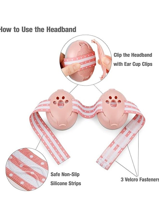 الدليبن واقيات أذن الأطفال، سماعات رأس 2 في 1 لحماية أذن الأطفال وخاصية إلغاء الضوضاء للأعمار من 0 إلى 3 سنوات، حماية سمع الرضع - Image 5