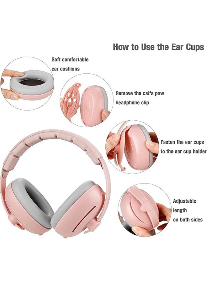 الدليبن واقيات أذن الأطفال، سماعات رأس 2 في 1 لحماية أذن الأطفال وخاصية إلغاء الضوضاء للأعمار من 0 إلى 3 سنوات، حماية سمع الرضع - Image 3