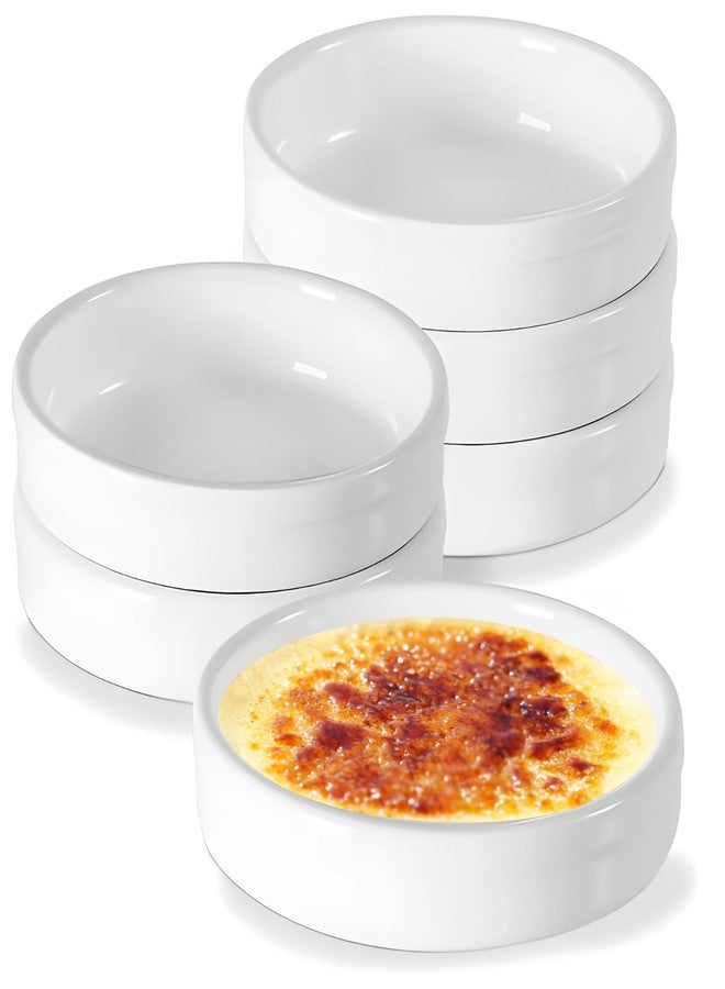 Homaisson 6PCS Ceramic Ramekins, 4.5 x 1.4 inch Creme Brulee Ramekins, Ramekin Oven Safe, Round Fluted ramiken for Baking Custard, Mini Pies, Puddings,Quiche - Image 1