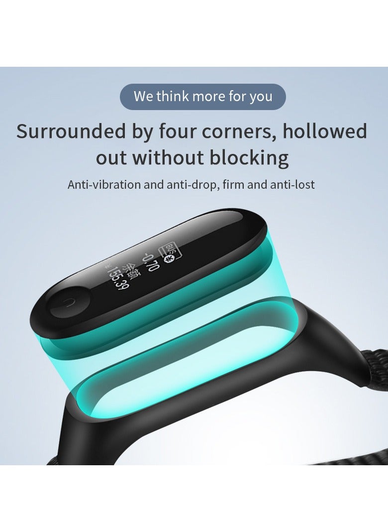 Nylon Strap Compatible with Xiaomi Mi Band 7/6/5/4/3 Soft Adjustable Band for Men and Women,Blue - Image 3
