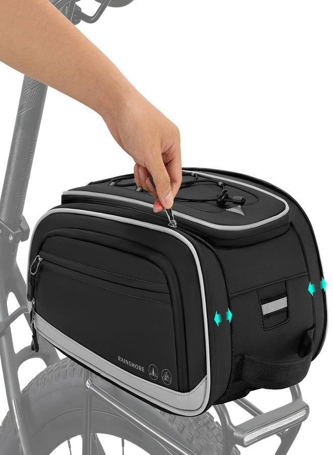 RAINSMORE Bike Bags for Bicycle Rear Rack - 15L-23L Expandable Waterproof Bike Trunk Bag with Rain Cover, 4-in-1 Pannier Saddle Bag & Backpack for Ebike, Commuter Travel Outdoor - Image 1