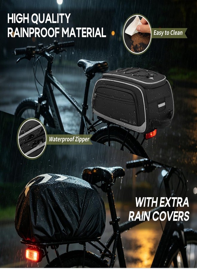 RAINSMORE Bike Bags for Bicycle Rear Rack - 15L-23L Expandable Waterproof Bike Trunk Bag with Rain Cover, 4-in-1 Pannier Saddle Bag & Backpack for Ebike, Commuter Travel Outdoor - Image 4