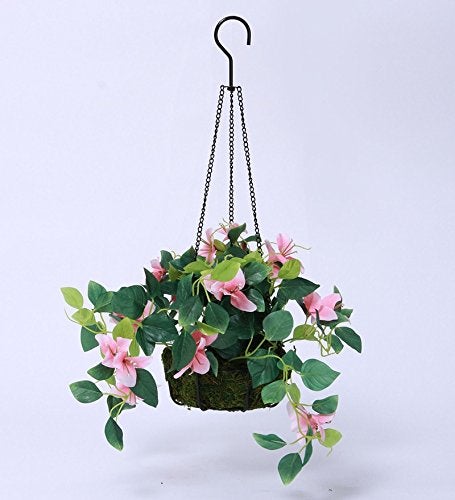 Fourwalls Decorative Polyester Artificial Bougainvillea Plant With Hanging Basket (40 Cm, Pink, Hanging 23 Cm Bougainvillea -1580-Pk), Artificial Plant - Image 5