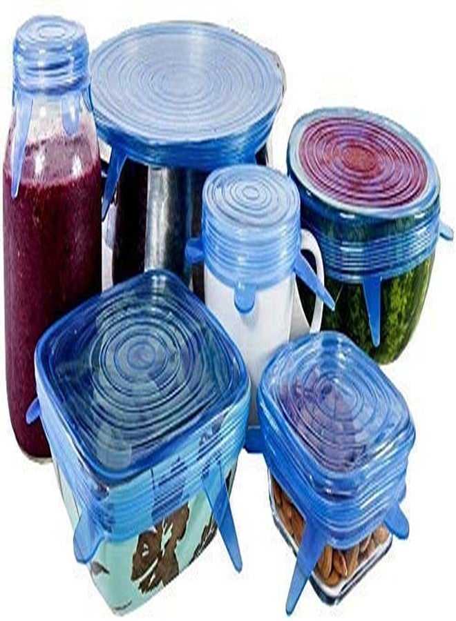 JRT Microwave Safe Silicone Stretch Lids Flexible Covers, Medium, Multi-Coloured-Set of 6 - Image 2