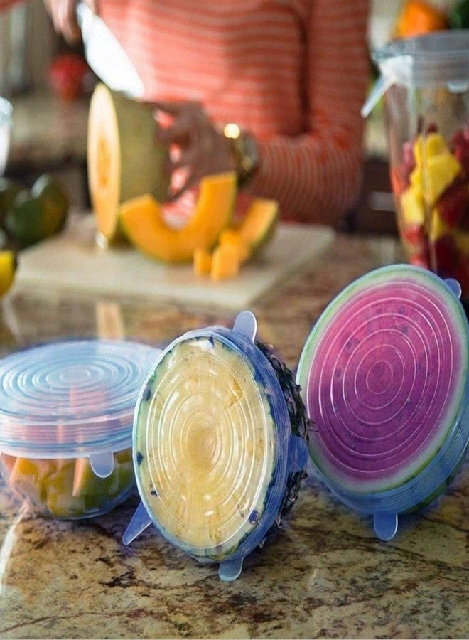JRT Microwave Safe Silicone Stretch Lids Flexible Covers, Medium, Multi-Coloured-Set of 6 - Image 3