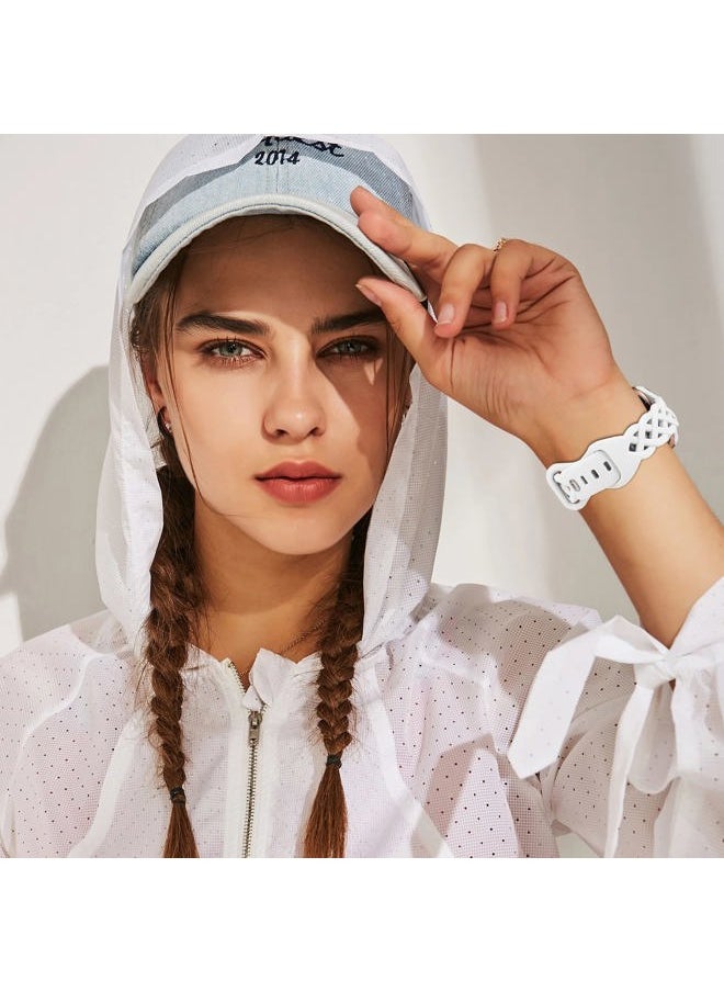 Bandiction - Braided Silicone Bands Compatible with Apple Watch 38mm 40mm 41mm 42mm 44mm 45mm 46mm 49mm for Women, Slim Thin Narrow Hollow-out Strap Cute for iWatch Ultra 2 Series 10/SE/9/8/7/6/5/4/3/2/1 Women - Image 1