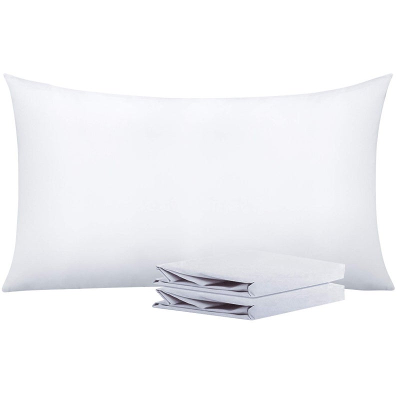 NTBAY King Pillowcase Set - 2 Pack Brushed Microfiber 20x36 Pillowcases - Soft, Wrinkle-Free, Fade-Resistant, Stain-Resistant, White Pillowcases with Envelope Closure - 20x36 Inches, White - Image 1