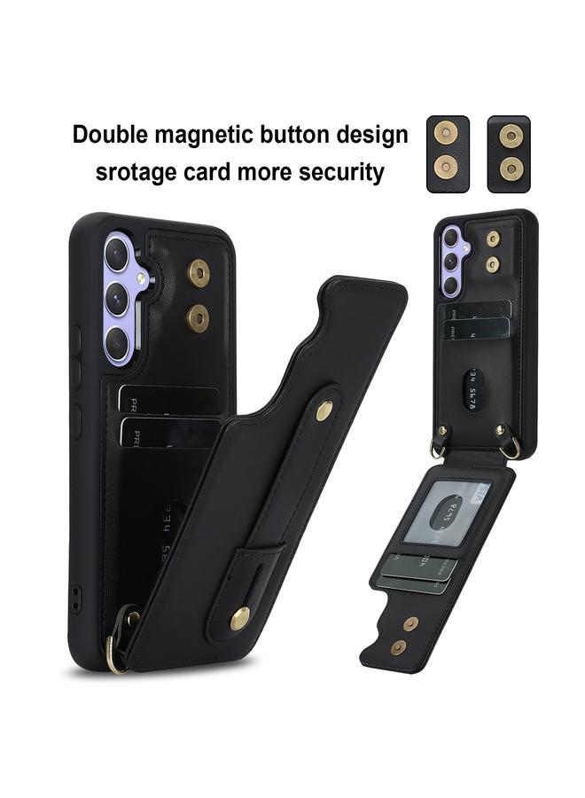 S-TOP Case For Samsung Galaxy A55 5G Wristband Vertical Flip Wallet Back Cover Phone Case with Long Lanyard - Image 2