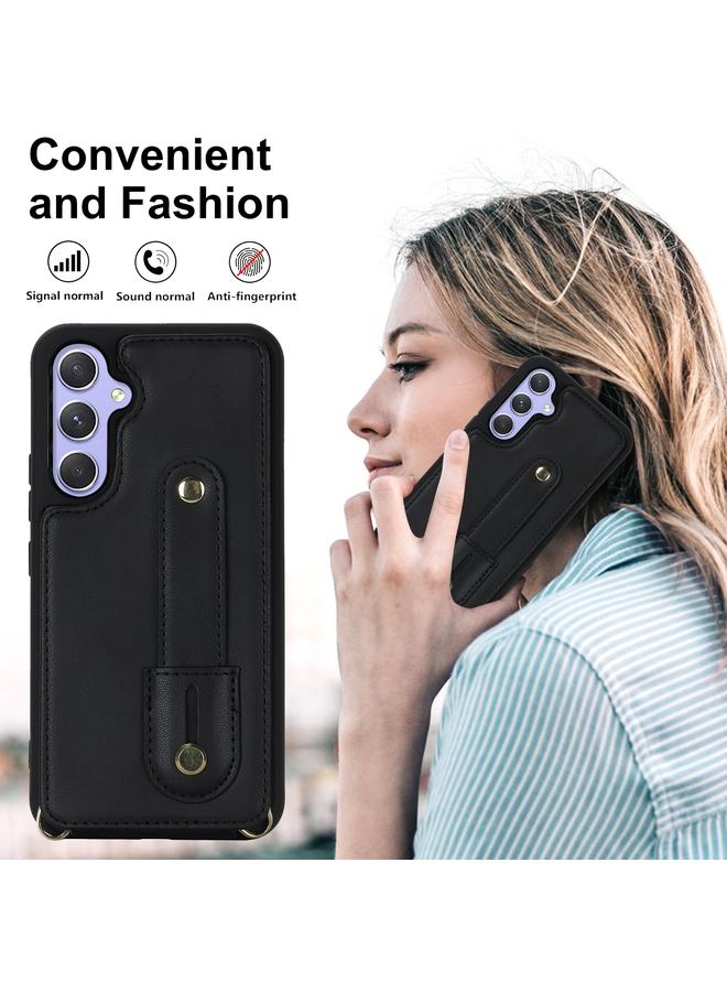 S-TOP Case For Samsung Galaxy A55 5G Wristband Vertical Flip Wallet Back Cover Phone Case with Long Lanyard - Image 4