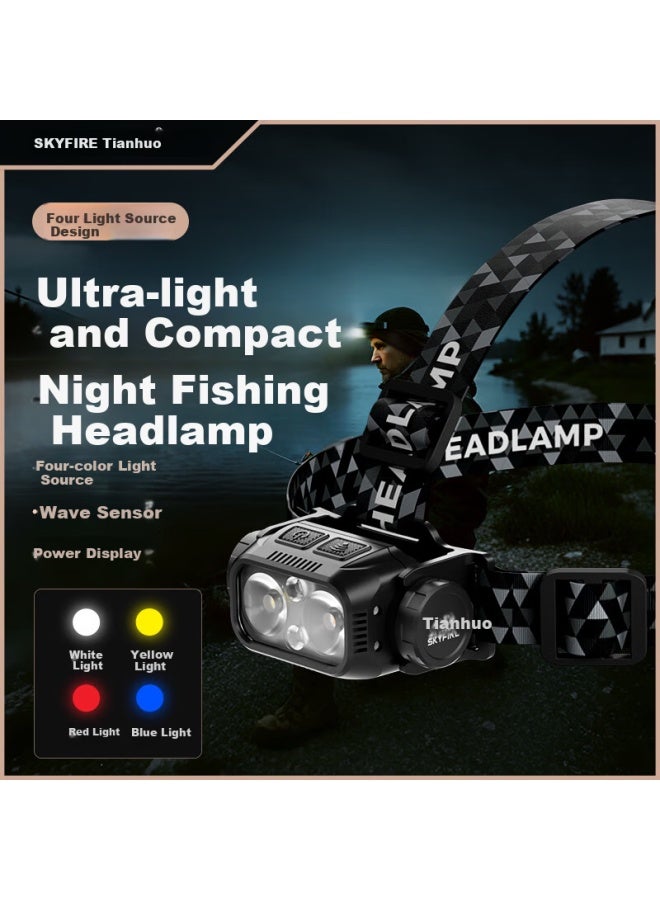 SkyFire Tianhuo Headlamp High Brightness Night Fishing Outdoor Head-mounted Portable Small Worksite Long Battery Life 72 Hours - Image 5