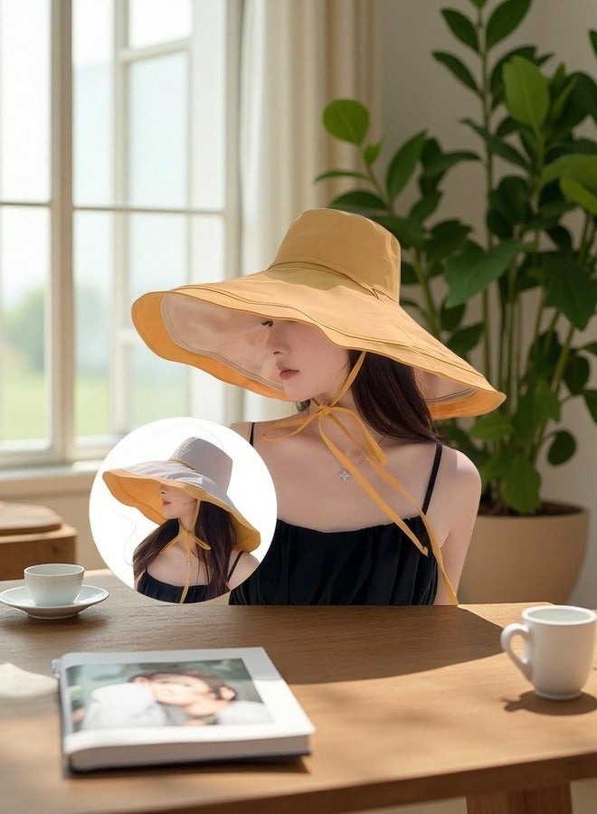 loyal New Summer Hat For Women On Seaside Vacation With Large Brim Sun Hat, Double-Sided Windproof Large Brim Sun Hat - Image 2
