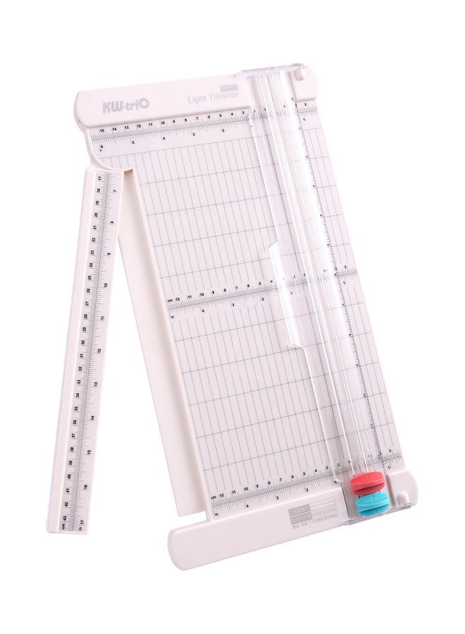 NIBEMINENT 2-In-1 Desktop Paper Cutter And Fold Line Tool White