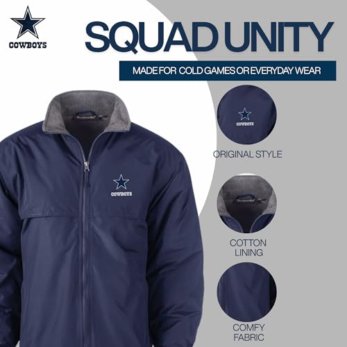 Dunbrooke NFL Dallas Cowboys Adult Triumph Fleece Lined Mid Weight Jacket, 2X, Navy - Image 2
