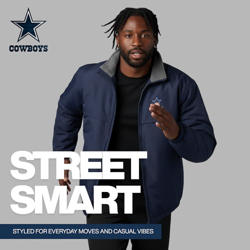 Dunbrooke NFL Dallas Cowboys Adult Triumph Fleece Lined Mid Weight Jacket, 2X, Navy - Image 5