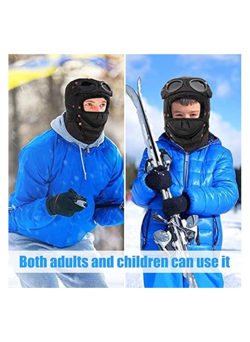 SYOSI Winter Trapper Hat for Men, Cold Proof Keep Warm Hat, Super Warm Fleece Men's Hats with Mask Goggles, Face Cover Ear Flaps, Windproof Coldproof, Cool, for Skiing Trooper Winter Outdoor Activities - Image 3