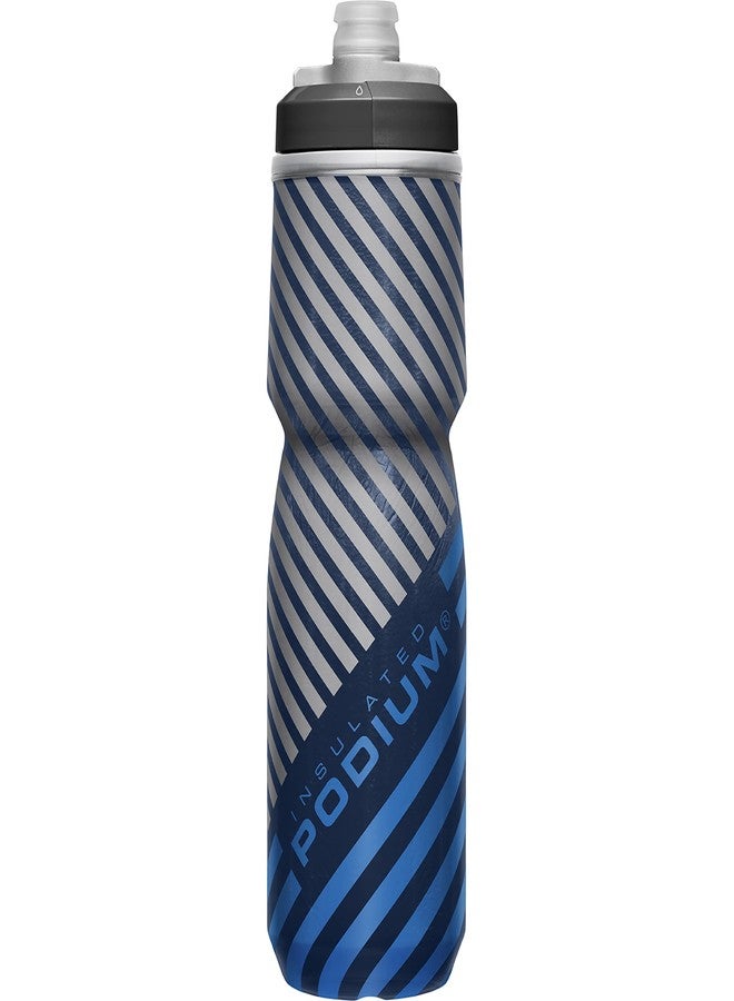 CamelBak Podium Chill Bike Insulated Squeeze Water Bottle Navy Stripe, 24oz - Image 3