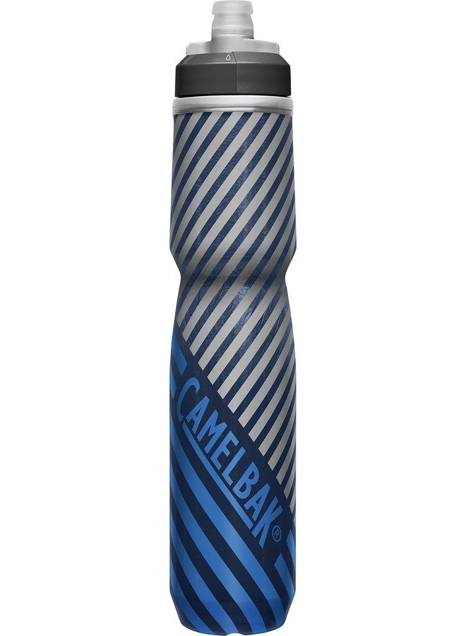 CamelBak Podium Chill Bike Insulated Squeeze Water Bottle Navy Stripe, 24oz - Image 1
