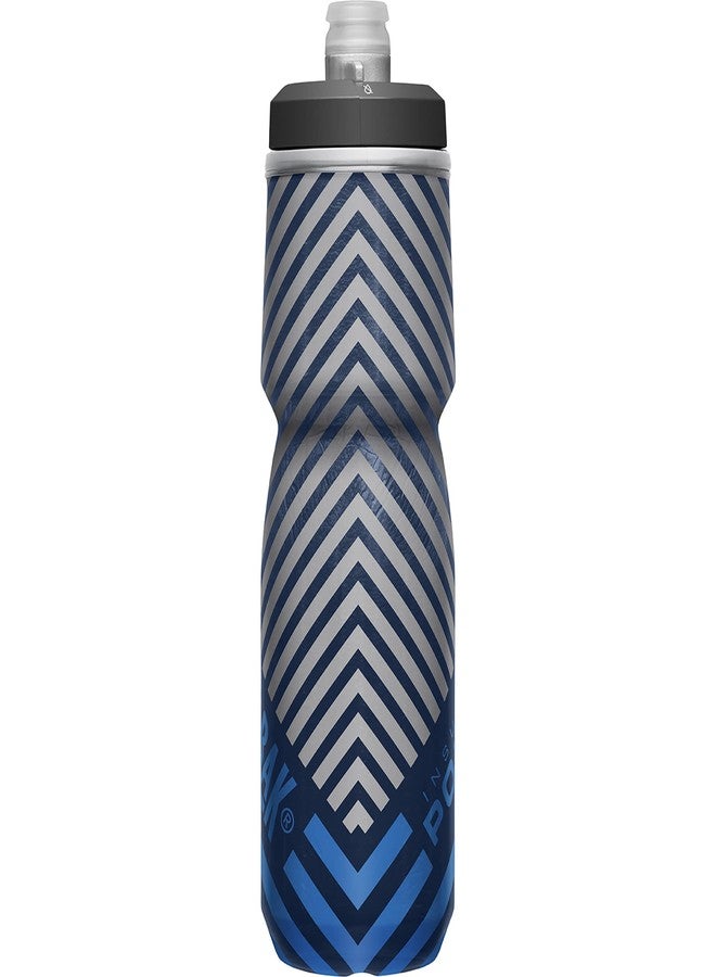 CamelBak Podium Chill Bike Insulated Squeeze Water Bottle Navy Stripe, 24oz - Image 2