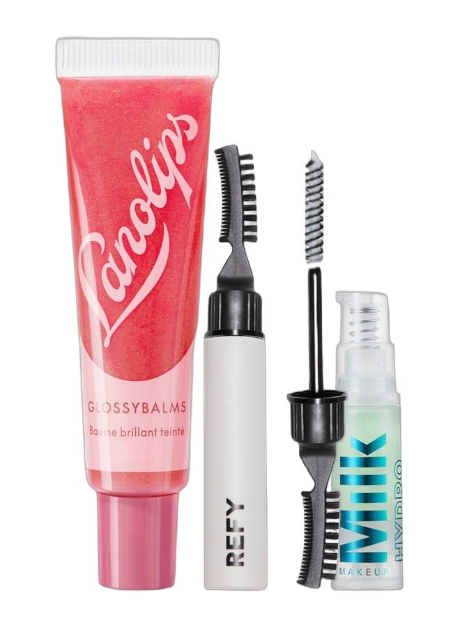 ريفي مجموعة ميني للمكياج REFY وLanolips وMilk Makeup – برايمر + جل حواجب + بلسم شفاه | 3 قطع - Image 1