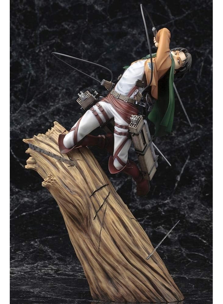 عام تمثال Levi من سلسلة أنيمي Attack on Titan، مصنوع من البلاستيك الأصلي ومتعدّد الألوان، زاوية vista frontend centerpiece for anime ياتو وايتان تمثال لوحة المذلبة شجرة اليم الجنيه. - Image 4