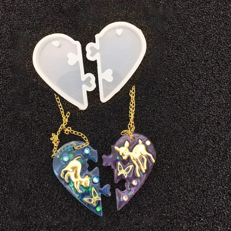 Snoogg Silicone Mould Love Lock for Lovers Pendant DIY Epoxy Resin Mould Necklace Casting Mould Jewellery Making Tools (2)  - Image 1
