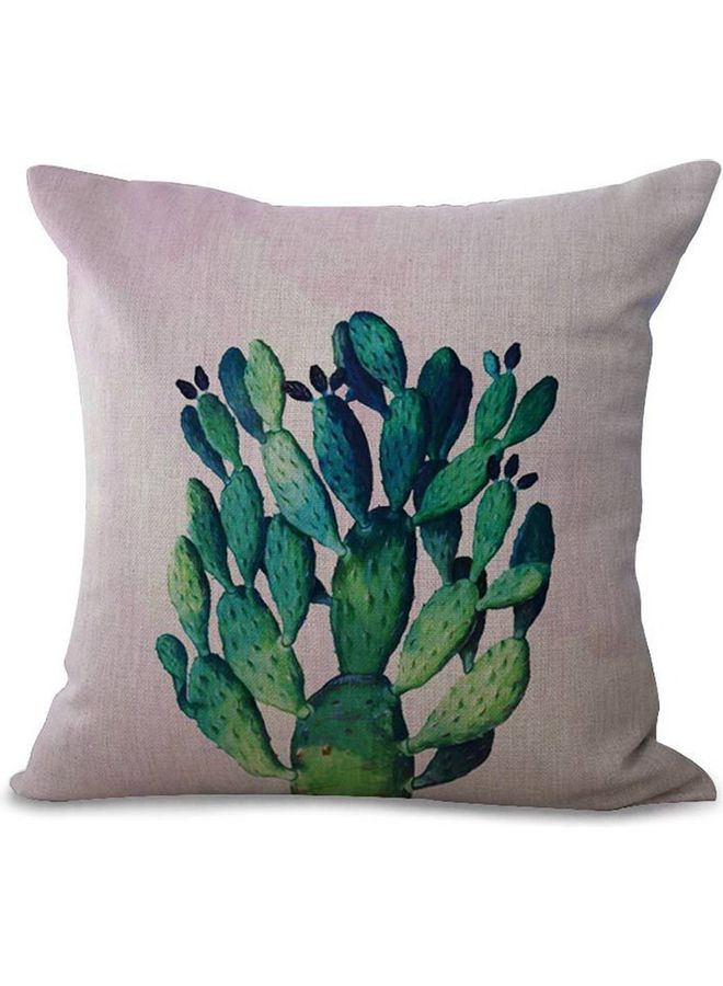 NIBEMINENT Hand Painted Cactus Cushion Cover Multicolour