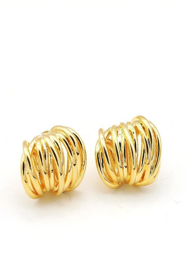 AMAAL earrings set for women stylish earinging western Stylish Trendy Chunky Golden Dainty Small Huggie Hoop Earrings | Fancy Trendy Hoops Bali Studs | Korean Fashion Jewellery for Women Girls 177 - Image 1