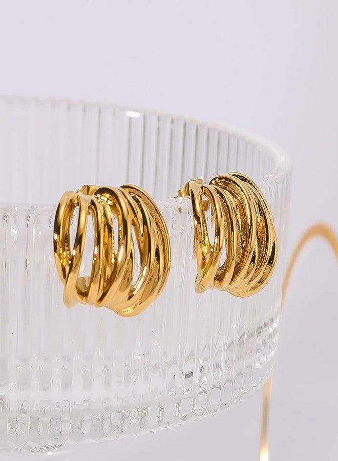 AMAAL earrings set for women stylish earinging western Stylish Trendy Chunky Golden Dainty Small Huggie Hoop Earrings | Fancy Trendy Hoops Bali Studs | Korean Fashion Jewellery for Women Girls 177 - Image 4