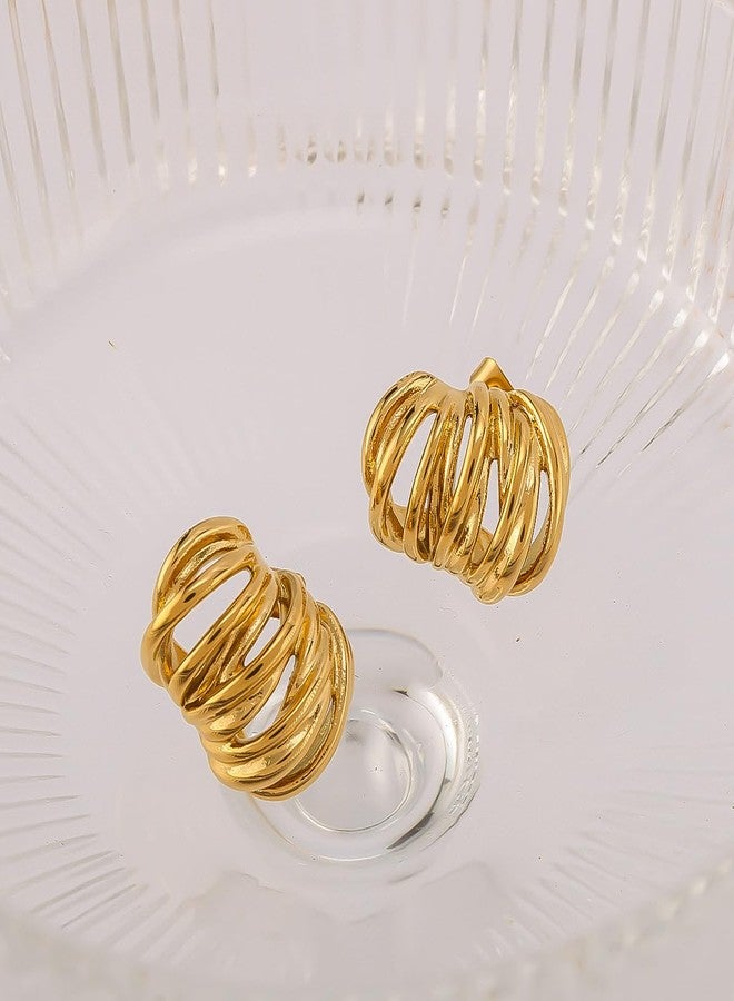 AMAAL earrings set for women stylish earinging western Stylish Trendy Chunky Golden Dainty Small Huggie Hoop Earrings | Fancy Trendy Hoops Bali Studs | Korean Fashion Jewellery for Women Girls 177 - Image 5