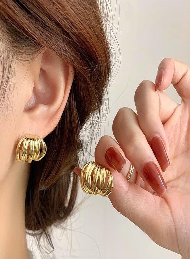 AMAAL earrings set for women stylish earinging western Stylish Trendy Chunky Golden Dainty Small Huggie Hoop Earrings | Fancy Trendy Hoops Bali Studs | Korean Fashion Jewellery for Women Girls 177 - Image 2