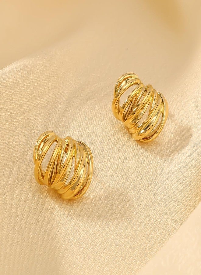AMAAL earrings set for women stylish earinging western Stylish Trendy Chunky Golden Dainty Small Huggie Hoop Earrings | Fancy Trendy Hoops Bali Studs | Korean Fashion Jewellery for Women Girls 177 - Image 3