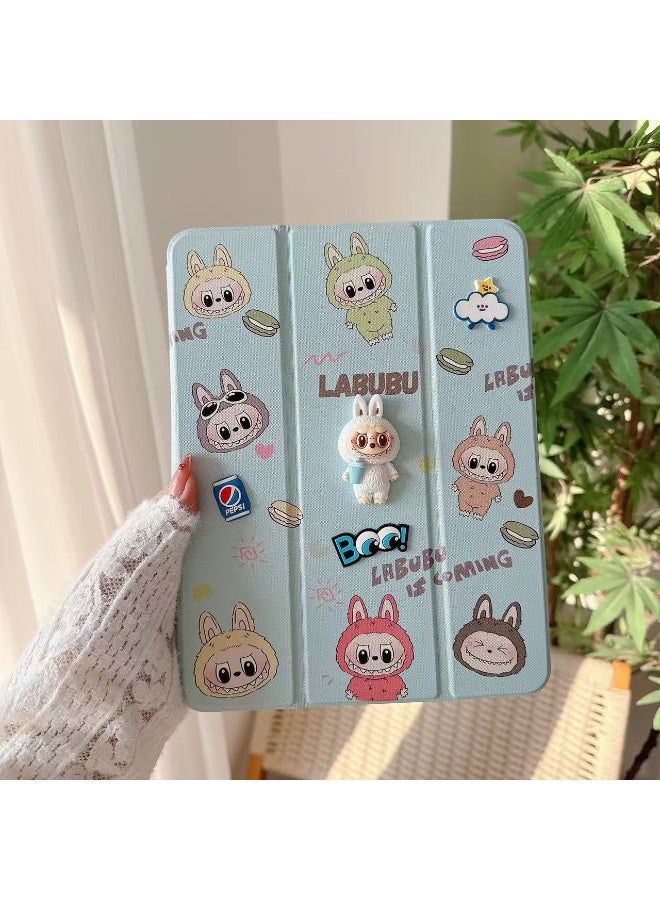 Redmi Pad SE 8.7'' inch 2024 Case 3D Cartoon Silicon Flip Cover with Pencil Holder, Soft TPU Back Trifold Stand Protective Smart Cover, Flip kids Design