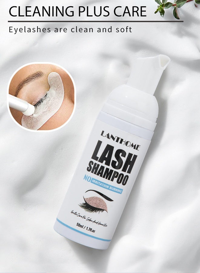 Lanthome Lash Shampoo for Eyelash Extension 50ml, Eyelash Shampoo Kit, Lash Extension Cleanser, Eyelash Cleanser for Eyelash Extension with Cleansing Brush and Mascara Wand for Salon Use, Home Care - Image 5