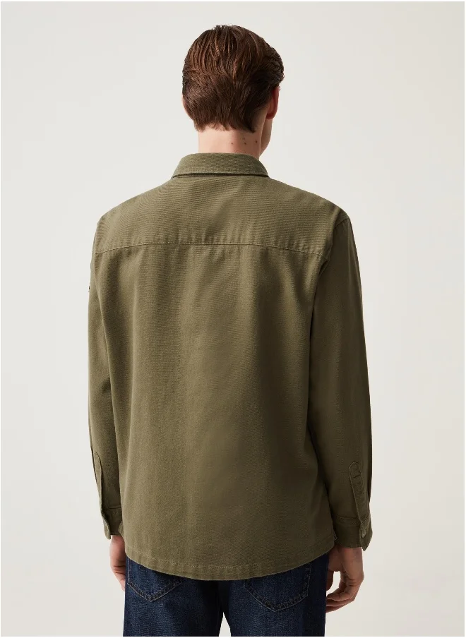 Ovs Grand & Hills cotton shacket with patch