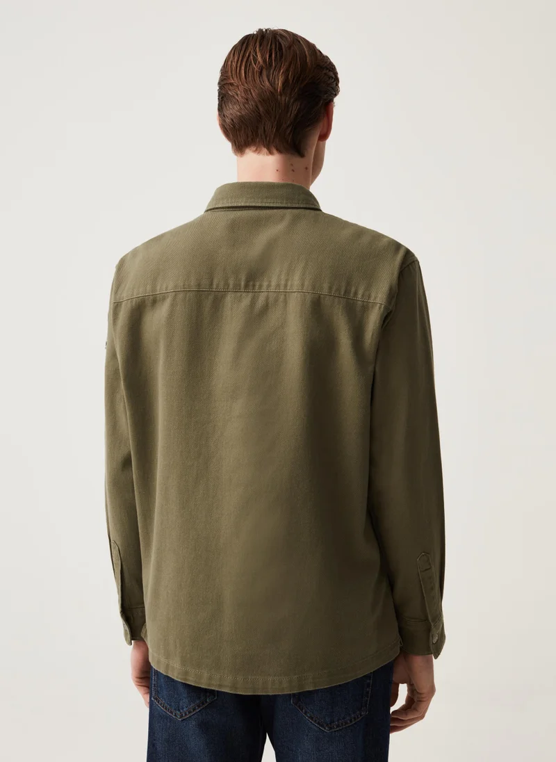 Ovs Grand & Hills cotton shacket with patch