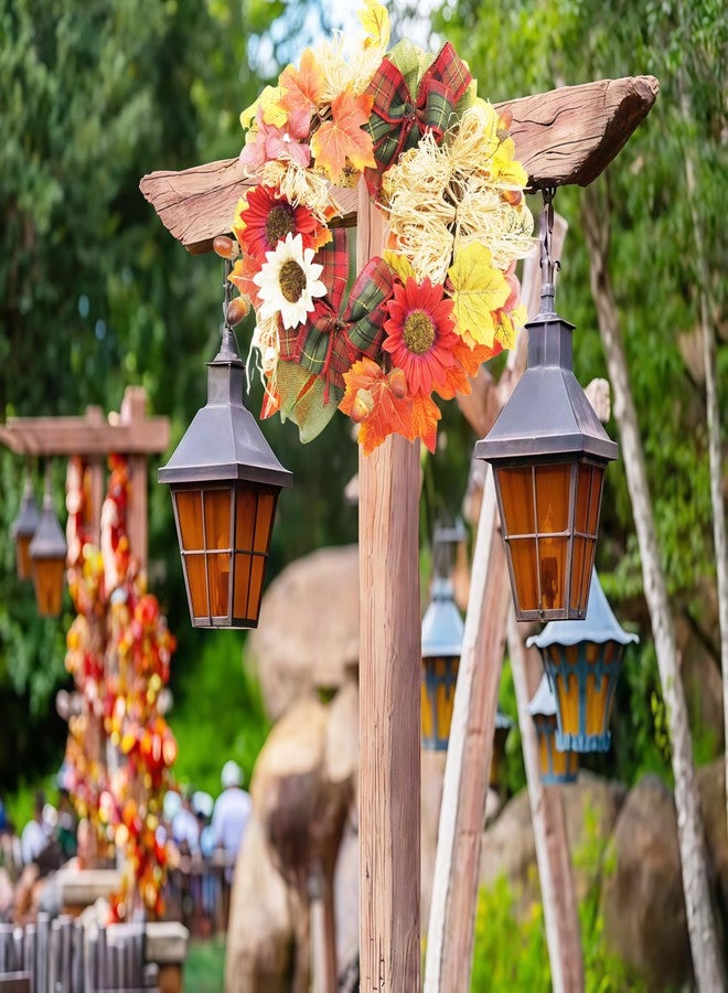 FERIAL 16”Autumn Wreath for Harvest Thanksgiving Halloween Christmas Fall Wreath for Front Door Decorations Artificial Fall Wreaths for Wall Window Wedding Party Decor Indoor Outdoor - Image 3