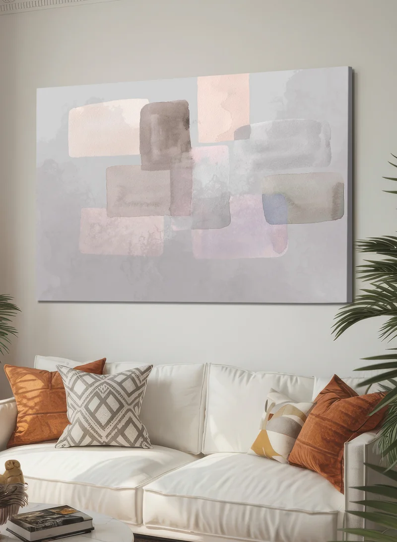 LOWHA Canvas Wall Art Stretched Over Wooden Frame with Abstract Design