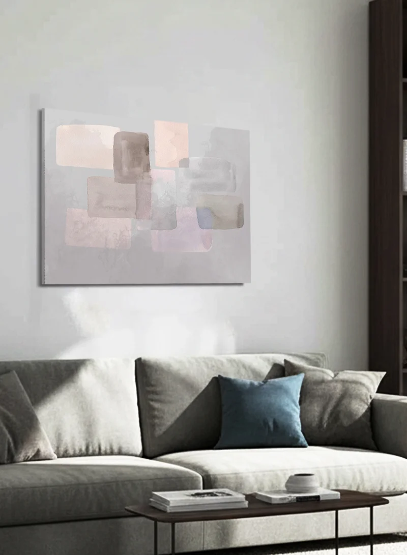 LOWHA Canvas Wall Art Stretched Over Wooden Frame with Abstract Design