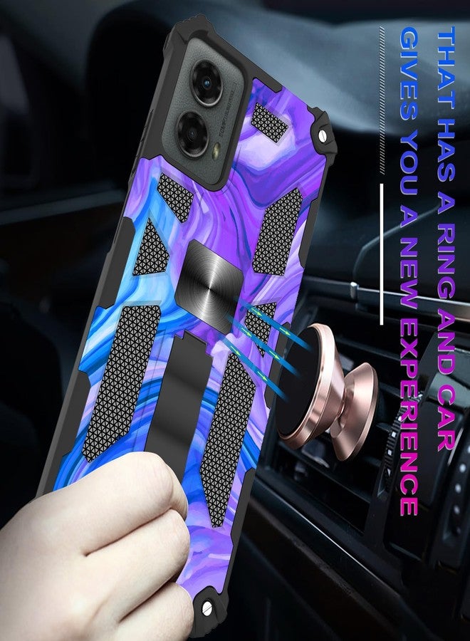 Ailiber for Motorola Moto G Stylus 5G 2024 Case with Kickstand, with Screen Protector, for Magnetic Car Mount, Heavy Duty Shockproof Protective Cover for Motorola G Stylus 2024 5G-Purple Blue - Image 2