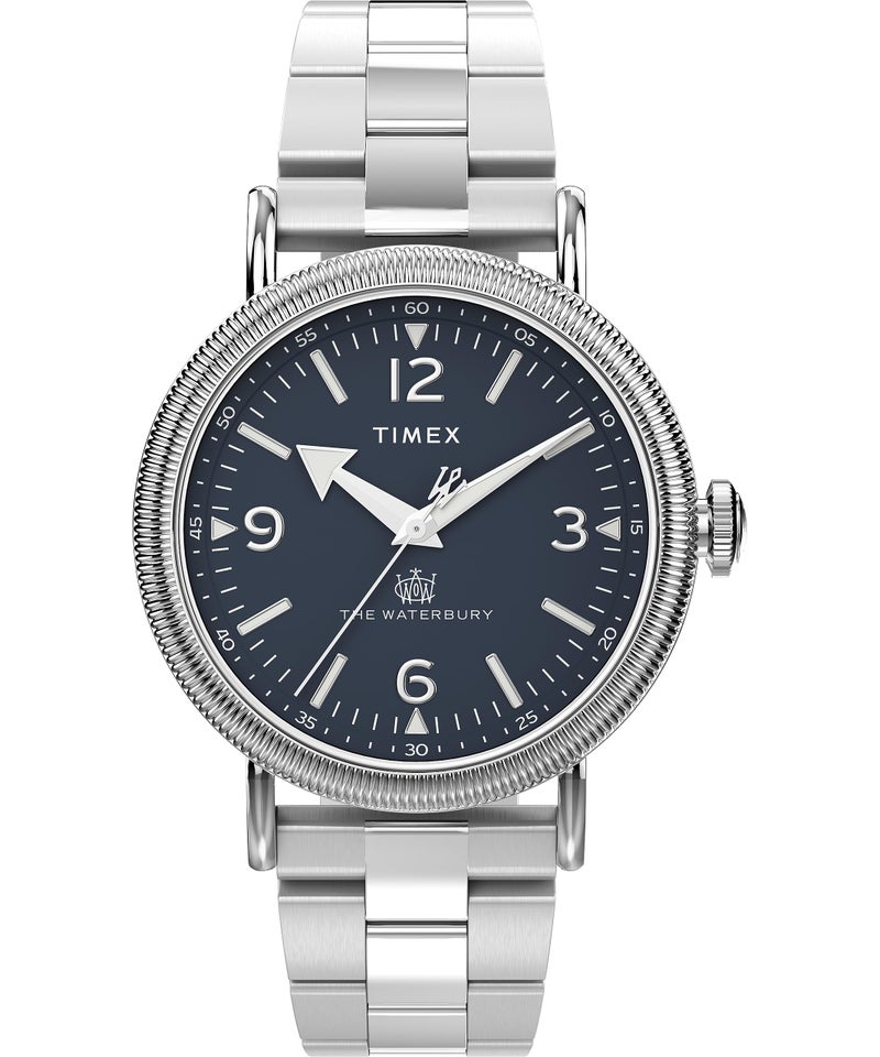 Timex Men's Waterbury Traditional 40mm Watch - Stainless Steel Bracelet Blue Dial Silver-Tone Case - Image 1