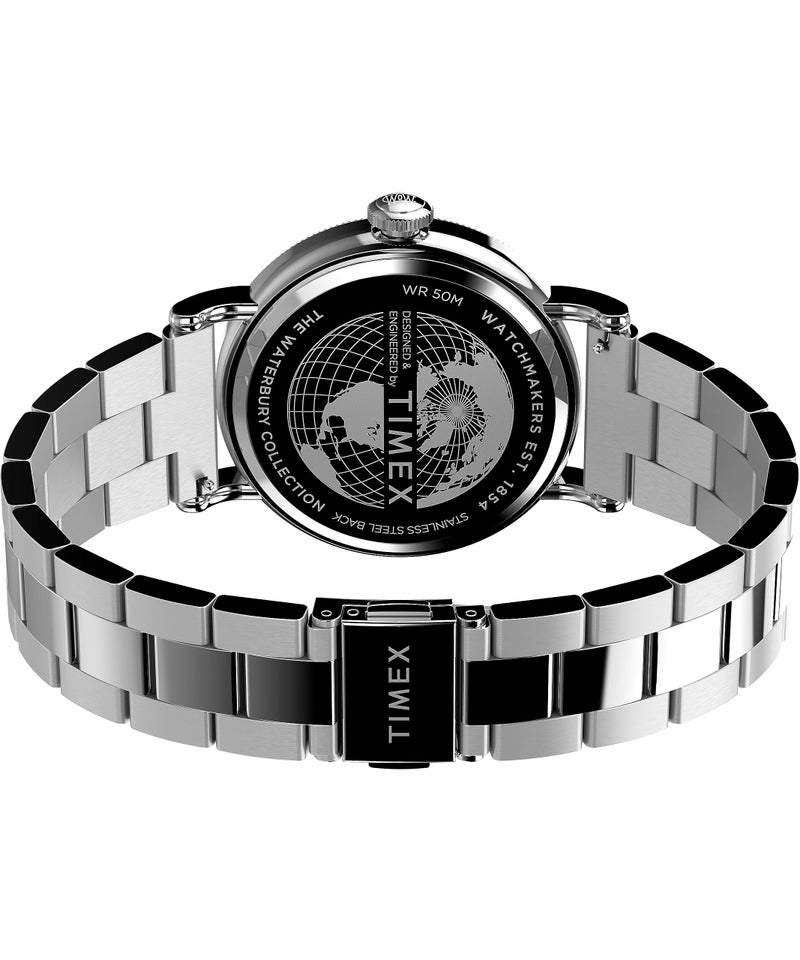 Timex Men's Waterbury Traditional 40mm Watch - Stainless Steel Bracelet Blue Dial Silver-Tone Case - Image 4