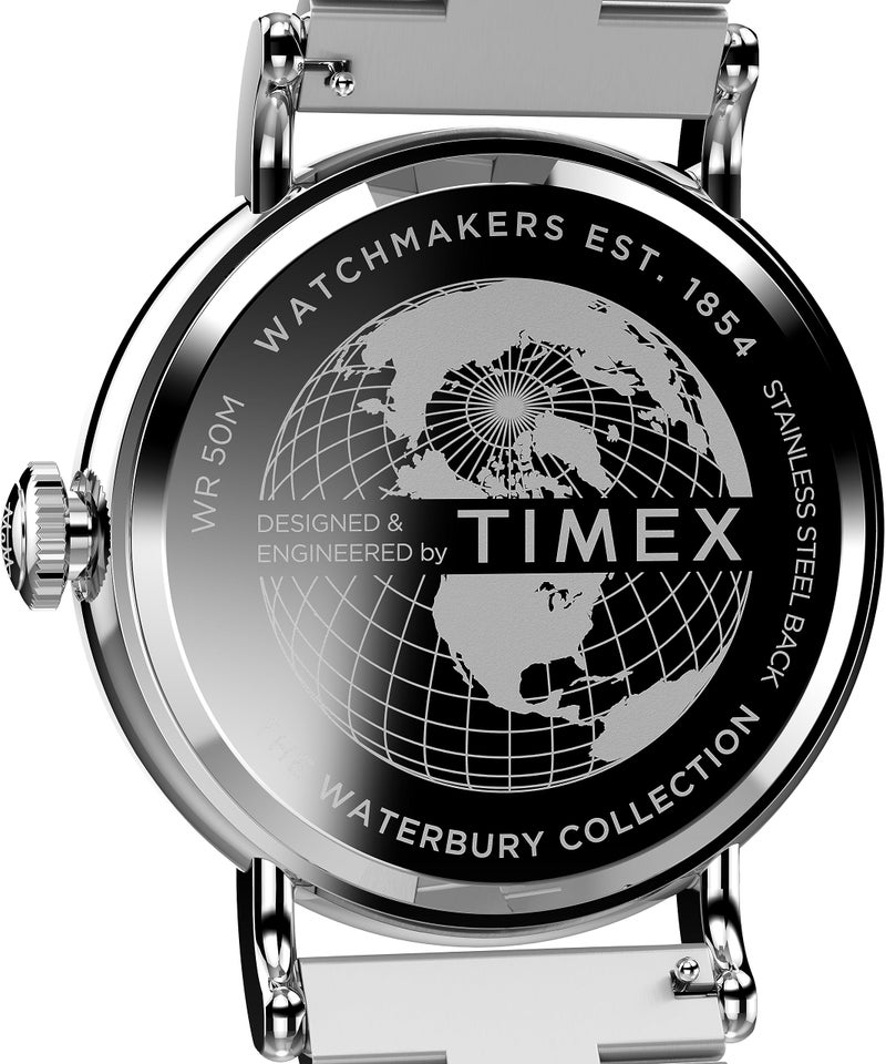 Timex Men's Waterbury Traditional 40mm Watch - Stainless Steel Bracelet Blue Dial Silver-Tone Case - Image 5