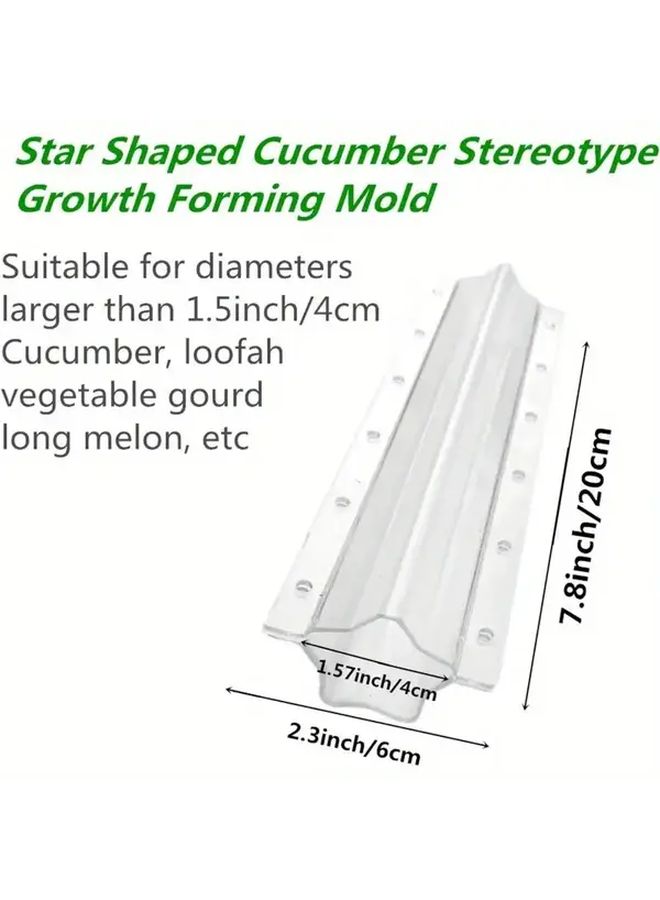 4 Molds Transparent Cucumber Shaping Tools Star Heart Vegetable Growth Mold Easy Use - Image 2