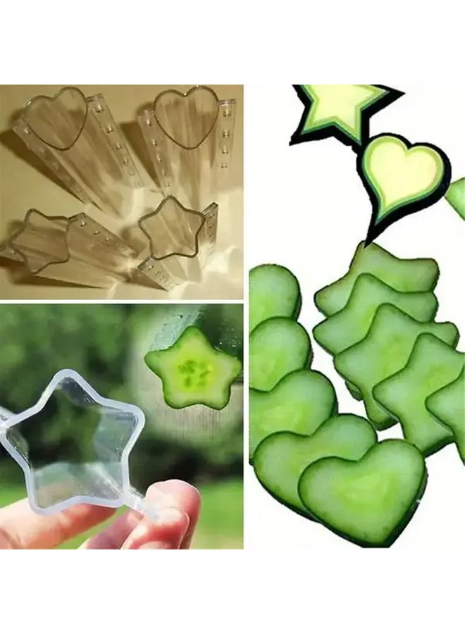 4 Molds Transparent Cucumber Shaping Tools Star Heart Vegetable Growth Mold Easy Use - Image 4