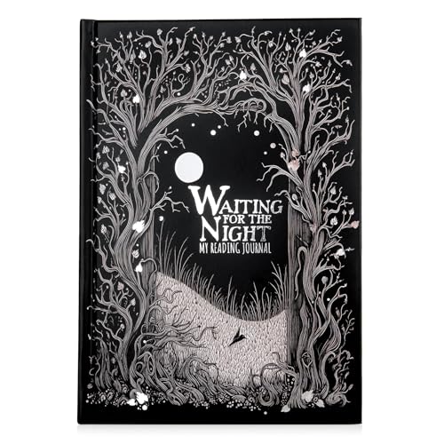 Conquest Journals Waiting for the Night Readers Journal, Gothic Inspired, Journaling for Reading, 150 Pages, 6'' x 8.5'', Lay-Flat Binding, 2 Ribbon Bookmarks & 1 Bookish Sticker Sheet, Gothcore Merch - Image 1