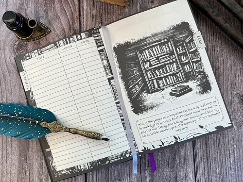 Conquest Journals Waiting for the Night Readers Journal, Gothic Inspired, Journaling for Reading, 150 Pages, 6'' x 8.5'', Lay-Flat Binding, 2 Ribbon Bookmarks & 1 Bookish Sticker Sheet, Gothcore Merch - Image 5