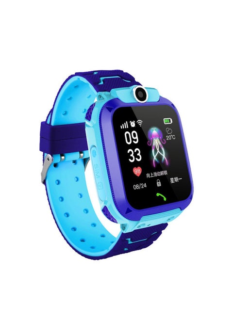4G Multilingual Q12B Photographic Waterproof Video Q19 Call Children GPS Smart Location Phone Watch-Color:Q12 Waterproof Version Blue