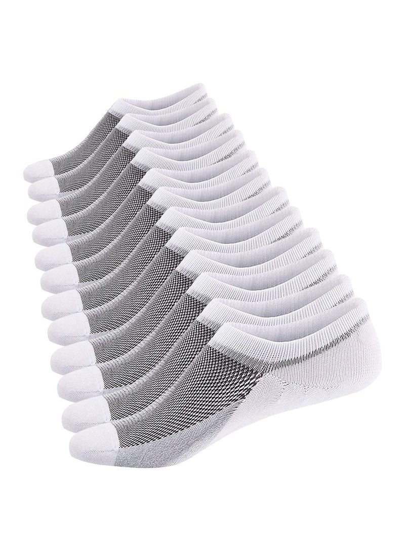 6 Pairs Mens Ankle Athletic Socks Low Cut Breathable Running Comfort Sports Trainer Cotton Casual Non Slip No Show for Men and Women Invisible Crew Boat EUR43-48 - Image 2