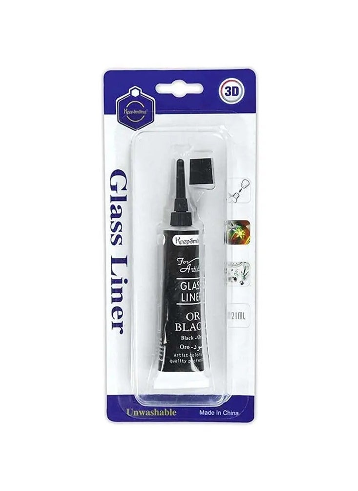 Keep Smiling Glass Liner Colors 3D Glass Color 21ml x 1Tubes Black  - Image 2