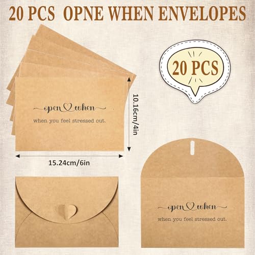 TrinhGuo 20 PCS Open When Envelopes - TrinhGuo Open When Envelopes for College Student, Kraft Paper College Letters Set, Long Distance Gift Letters, Going Away Gift Kit for Friends Relatives Sweethearts - Image 2